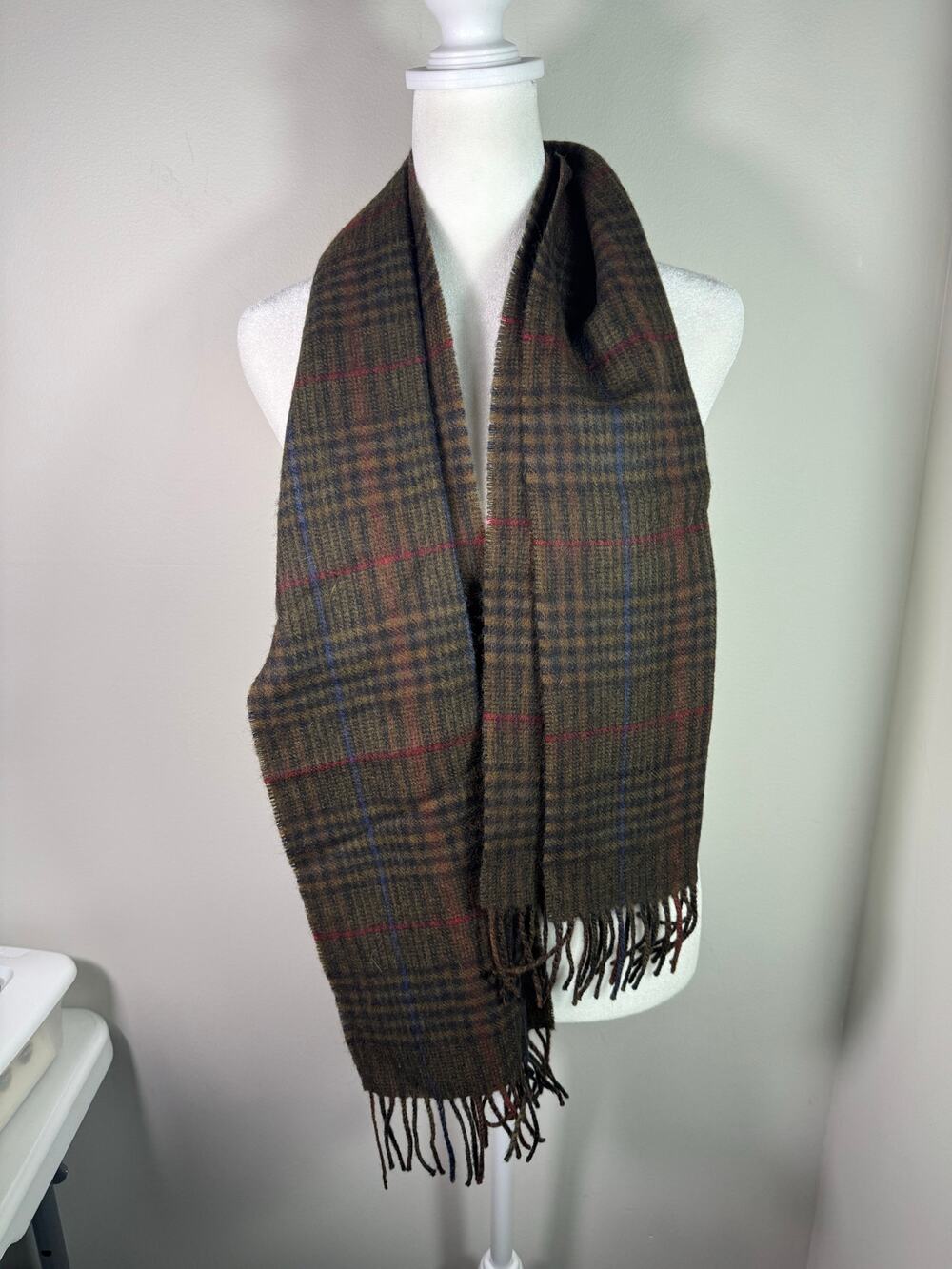 Stafford Merino Wool Plaid Scarf Made in Germany